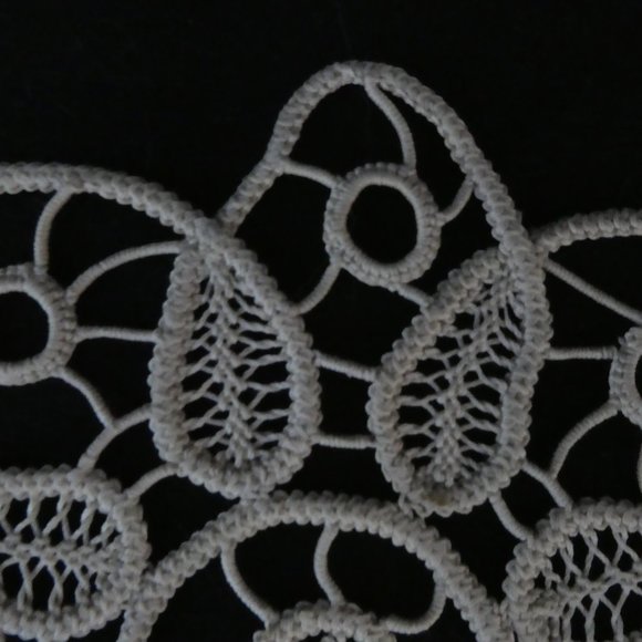 Vintage Floral Handmade Knit Crochet Doily - Picture 2 of 7